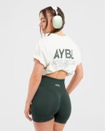 AYBL Athletics Oversized T Shirt - Off White/Green - Image 7