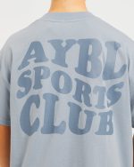 Sports Club Wavy Oversized T Shirt - Dusty Blue - Image 6
