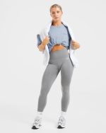 Sports Club Wavy Oversized T Shirt - Dusty Blue - Image 7