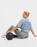 Sports Club Wavy Oversized T Shirt - Dusty Blue - Image 8