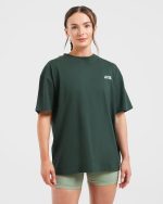AYBL Sports Club Oversized T Shirt - Forest Green - Image 2