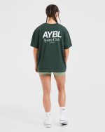 AYBL Sports Club Oversized T Shirt - Forest Green - Image 4