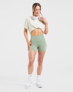 Sports Club Wavy Oversized T Shirt - Off White/Green - Image 7