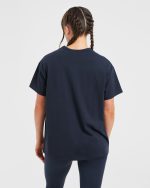 Varsity Oversized T Shirt - Navy - Image 2