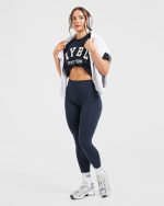 Varsity Oversized T Shirt - Navy - Image 7
