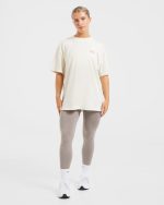 Mind Over Matter Oversized T Shirt - Beige/Brown - Image 3