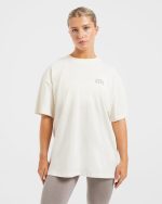 Mind Over Matter Oversized T Shirt - Beige/Brown - Image 2