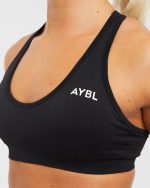 Essential Seamless Racer Back Sports Bra - Black - Image 5
