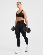 Essential Seamless Racer Back Sports Bra - Black - Image 8