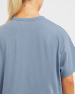 Varsity Oversized T Shirt - Blue - Image 6