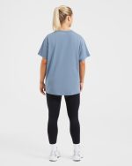 Varsity Oversized T Shirt - Blue - Image 4