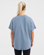 Varsity Oversized T Shirt - Blue - Image 2