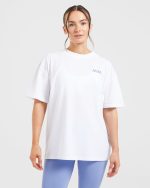 Do It For You Oversized T Shirt - White/Blue - Image 2