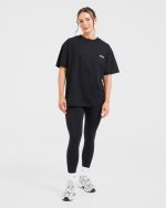 AYBL Lift Italic Oversized T Shirt - Black - Image 3