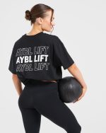AYBL Lift Italic Oversized T Shirt - Black - Image 8
