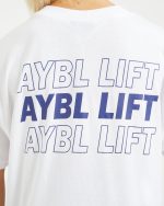 AYBL Lift Italic Oversized T Shirt - White/Navy - Image 6