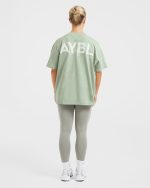 Lift Graphic Oversized T Shirt - Light Sage - Image 4