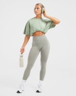 Lift Graphic Oversized T Shirt - Light Sage - Image 7