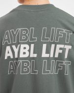 AYBL Lift Italic Oversized T Shirt - Green/Off White - Image 6