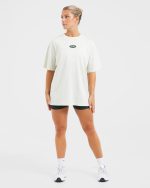 AYBL Lifestyle Oversized T Shirt - Off White/Forest - Image 3