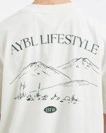 AYBL Lifestyle Oversized T Shirt - Off White/Forest - Image 6