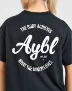 Body Achieve Mind Believe Oversized T Shirt - Black - Image 5