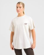 Body Achieve Mind Believe Oversized T Shirt - Beige - Image 2