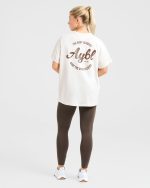 Body Achieve Mind Believe Oversized T Shirt - Beige - Image 3