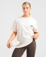 Body Achieve Mind Believe Oversized T Shirt - Beige - Image 7