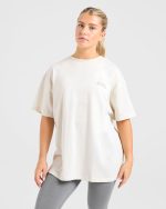 Mind Over Matter V2 Oversized T Shirt - Beige/Brown - Image 2