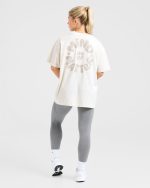 Mind Over Matter V2 Oversized T Shirt - Beige/Brown - Image 3