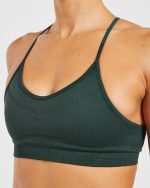 Balance V3 Seamless Strappy Sports Bra - Dark Green - Image 5