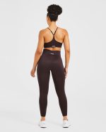 Balance V3 Seamless Strappy Sports Bra - Dark Brown - Image 4