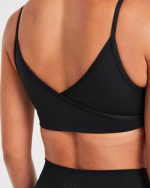 Sculpt Wrap Sports Bra - Black - Image 6