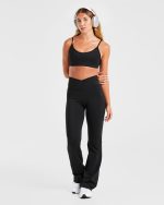 Sculpt Wrap Flared Leggings - Black - Image 7