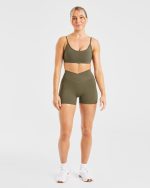 Sculpt Wrap Shorts - Deep Khaki - Image 3