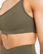 Sculpt Wrap Sports Bra - Deep Khaki - Image 5