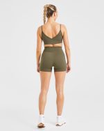 Sculpt Wrap Sports Bra - Deep Khaki - Image 4