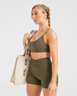 Sculpt Wrap Shorts - Deep Khaki - Image 7