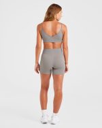 Sculpt Wrap Shorts - Smoke Grey - Image 4