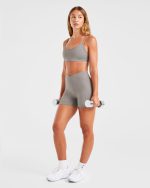 Sculpt Wrap Shorts - Smoke Grey - Image 8