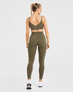 Sculpt Wrap Leggings - Deep Khaki - Image 4
