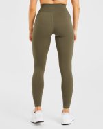 Sculpt Wrap Leggings - Deep Khaki - Image 2