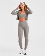 Sculpt Wrap Leggings - Smoke Grey - Image 8