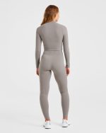 Sculpt Wrap Zip Up Jacket - Smoke Grey - Image 4