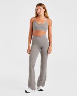 Sculpt Wrap Flared Leggings - Smoke Grey - Image 3