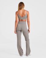Sculpt Wrap Flared Leggings - Smoke Grey - Image 4