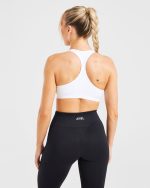 Essential Seamless Racer Back Sports Bra - White - Image 2