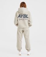 AYBL Sports Club Oversized Joggers - Sand/Navy - Image 4