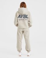 AYBL Sports Club Oversized Hoodie - Sand/Navy - Image 4